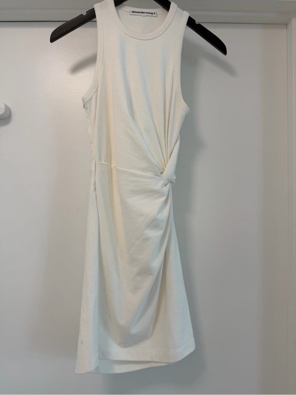 T by Alexander Wang Cream Sleeveless Midi Dress with Side Knot